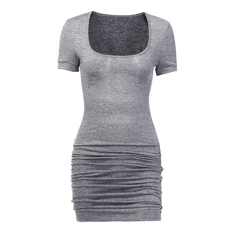 Выдалбливают платья женские летние сексуальные Bodycon Твердые модные плиссированные вечерние уличные сарафаны мини Vestidos