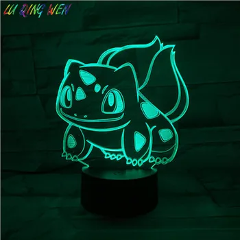 

lamp Go Bulbasaur Figure 3d Night Light Living Room Atmosphere Bed Lamp Holiday Gift Children Kids Led Table Lamp Bulbasaur