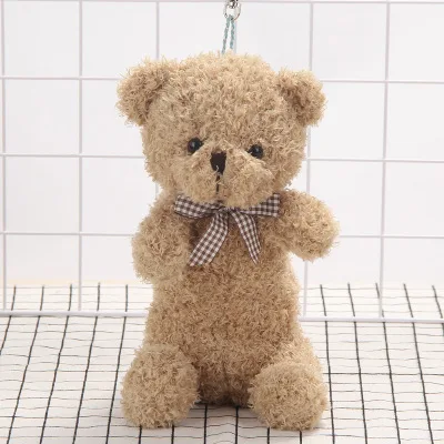 Brown teddy bear Kawaii креативные милые животные версии Q плюшевая ручка в виде куклы сумка простая девочка маленькая сохранение свежести устойчивый пенал сумка - Цвет: Brown teddy bear