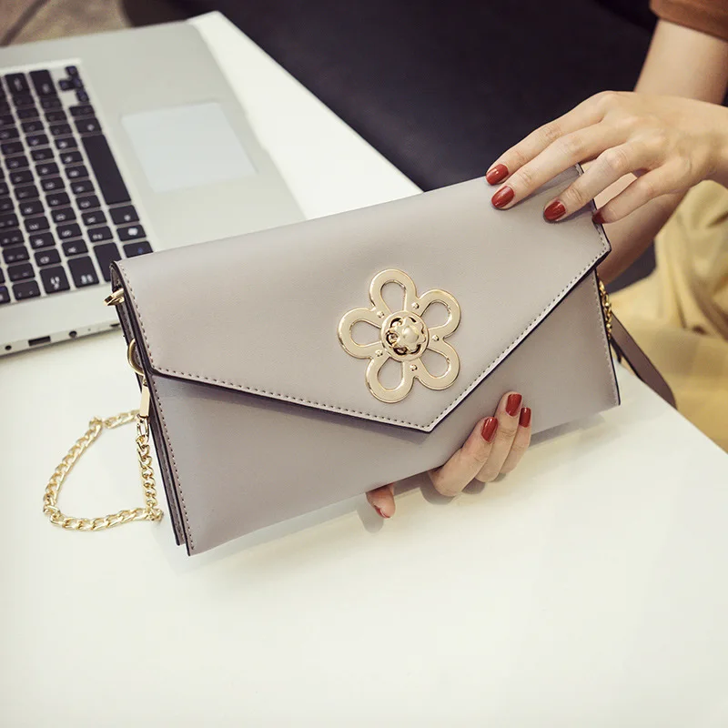

2020 New Style WOMEN'S Fashion Handbag Flower Lock Bag Simple Versatile Shoulder Bag Double Layer Large Capacity Bag with Chain
