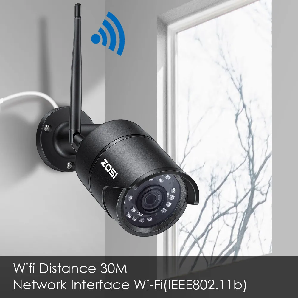  ZOSI 2MP 1080P Led Wireless IP Camera Waterproof Smartphone Remote Control CCTV Nightvision Video B - 32905939783