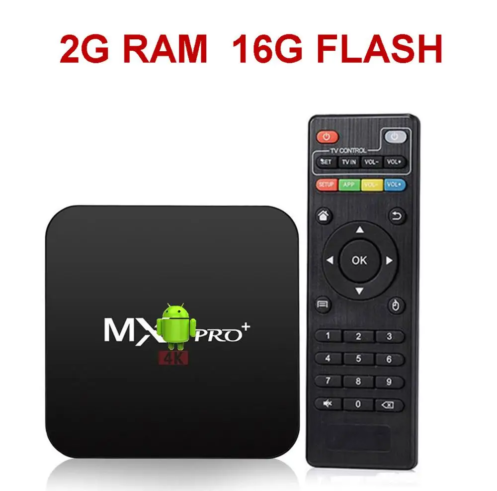 ТВ приставка MX Pro+ Android S905X четырехъядерный 2G 16G или 3G 32G Bluetooth 4,0 Android 6,0 ТВ приставка 2,4G Wifi приставка - Цвет: 2G RAM  16G FLASH