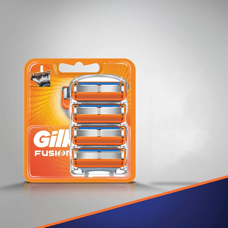 

4Pcs Original For Gillettee Fusione Mache 3 Shaver Razor Blade Replacement Head For Men Manual Face Care Safety Shaving Blades
