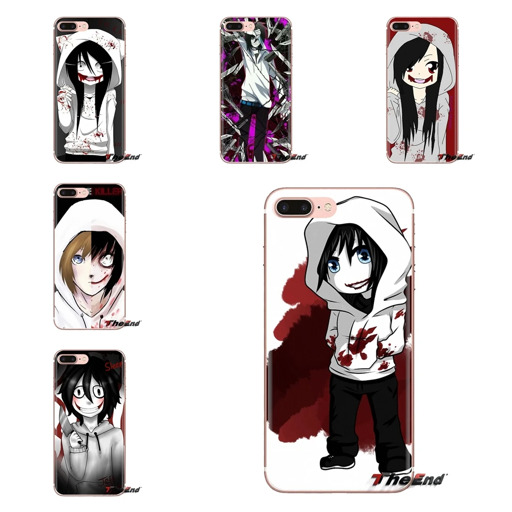 anime horror Jeff the killer For Samsung Galaxy J1 J2 J3 J4 J5 J6 J7 J8 Plus 2018 Prime 2015 2016 2017 TPU Transparent Cover Bag |