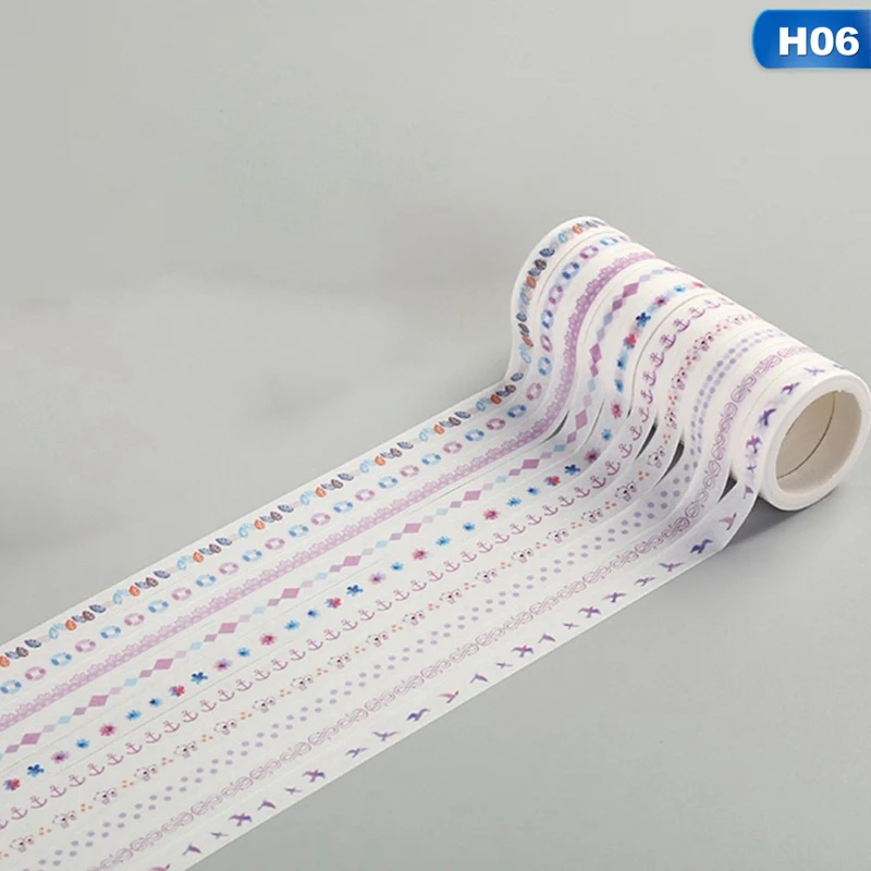 06 10 шт./компл. красочные Foiled васи лента японская бумага DIY планировщик Маскировочная лента клейкие наклейки с лентами Декоративные Канцелярские Ленты - Цвет: 06