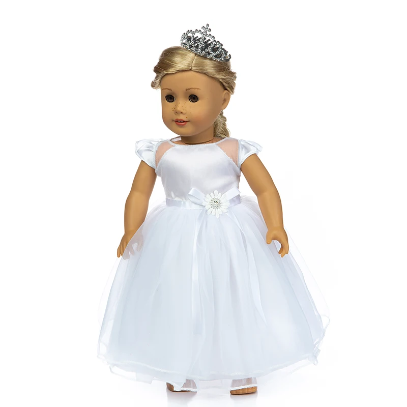 Elegant White Wedding Dress For American Girl Doll 18 inch Ddoll Clothes