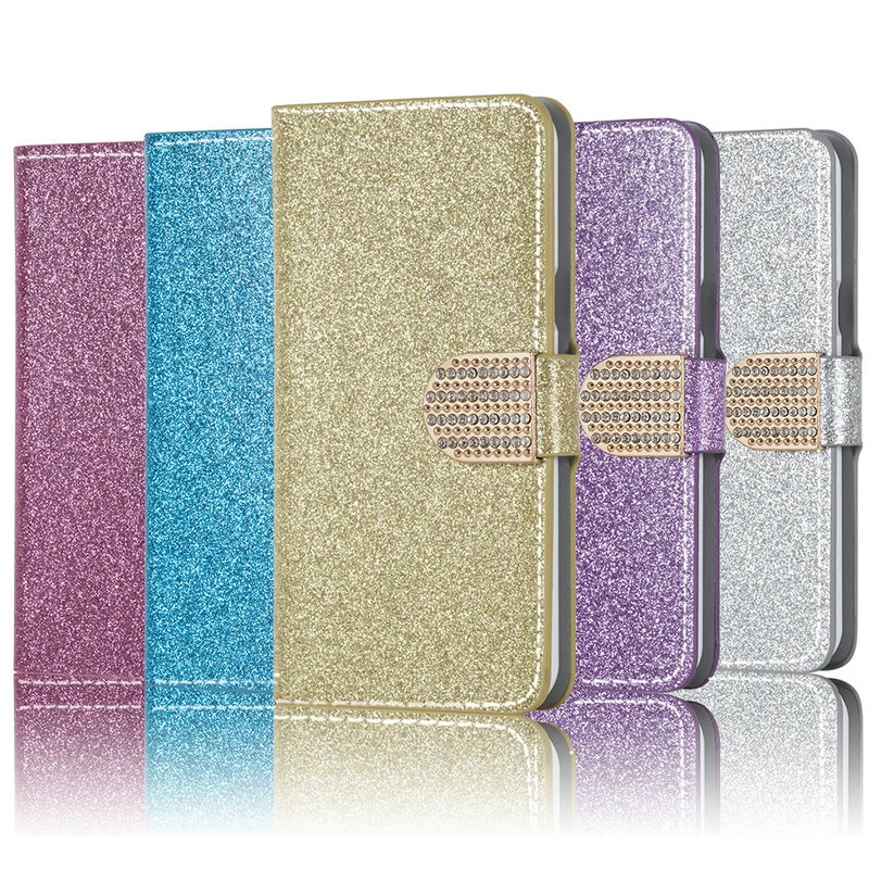 

Luxury Fashion Sparkling Case For Huawei Honor 7 8 9 10 Lite 7X 8X 5C Cover Flip Book Wallet Design