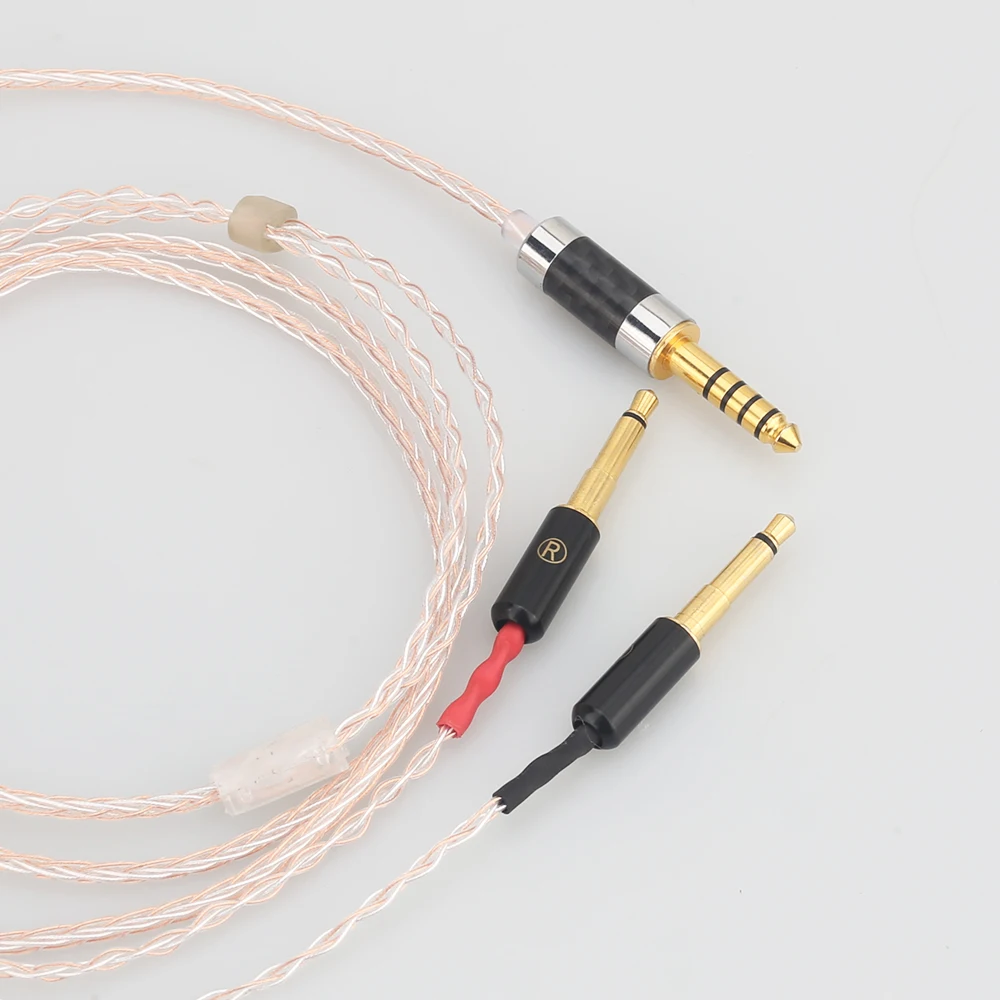 High Quality 4 4mm Balanced Plug to 2x2 5MM 8cores Headphones Cable Audio Upgrade Cable For OPPO PM01 PM02