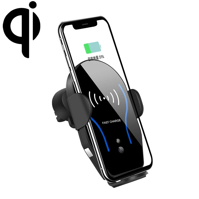 Универсальный X8 QI автомобильное беспроводное зарядное устройство для iPhone 11 Pro XS Max samsung S10 интеллектуальное инфракрасное Быстрое беспроводное зарядное устройство Автомобильный держатель для телефона - Тип штекера: Универсальный