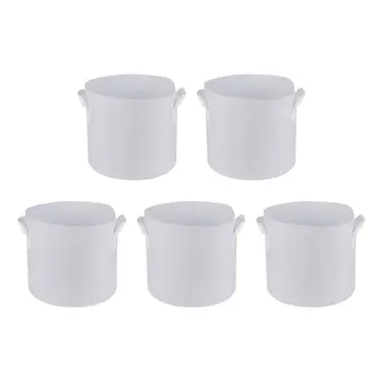 

5pcs Non-woven Plant Grow Bags White Plant Seedling Grow Bag Garden Planting Supplies Home Garden Tools