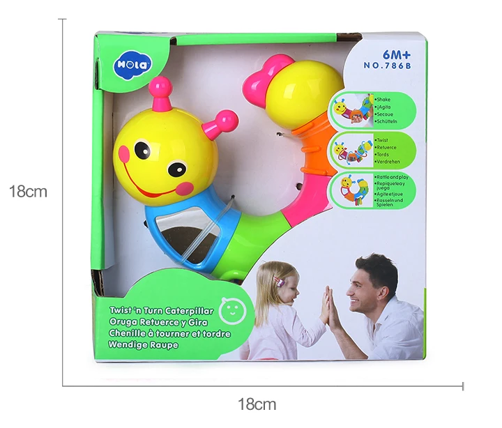 HOLA 786B игрушечная гусеница, волшебное насекомое для детей, различные твист-цветные игрушки, развивающие игрушки для детей, скручивающийся червь