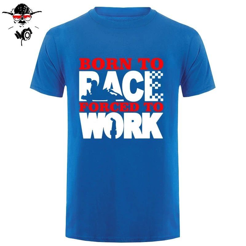 Мужская футболка Born To Racing с надписью forced work Забавные футболки из полиэстера для