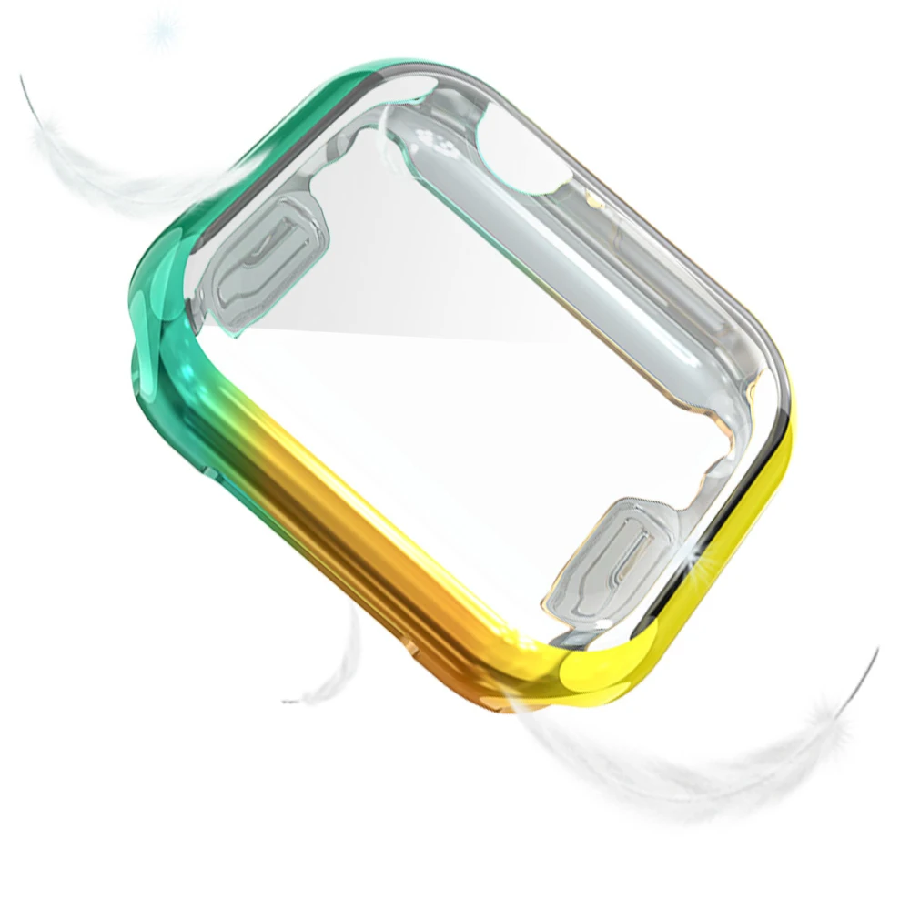 Полный защитный чехол для Apple Watch 4, 5, 3, 2, 1, для iwatch 44 мм, 40 мм, 38 мм, 42 мм, защита экрана, градиентное покрытие, ТПУ, оболочка