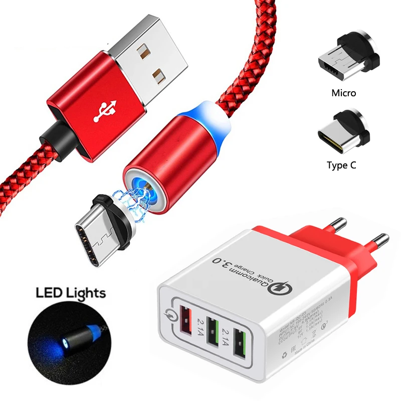 

Magnetic USB Fast Charger Micro USB Data Cable For Xiaomi 9T 9 8 SE CC9 Redmi 6 6A 7 7A Note 4 4X 5 5A 6 7 K20 Type C Cord