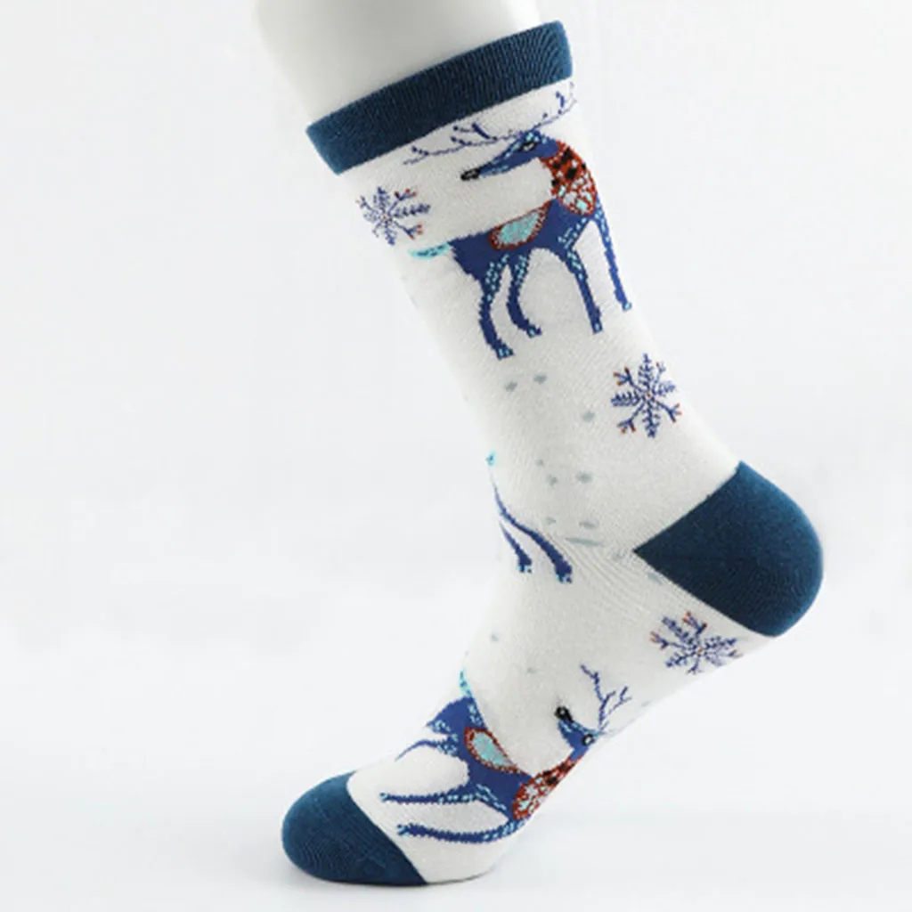 Christmas Socks Women Ladies Warm Elk Snowman Socks Casual High Quality Cotton Socks Stocke Funny Socks Calcetines Mujer