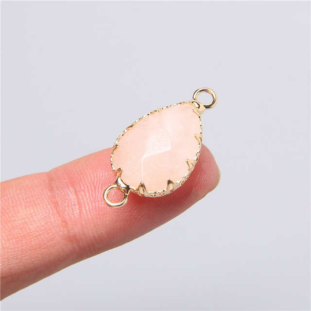 2 Hole Natural Crystal Gem Stone Connector Pendant Charm For Diy Necklace Earring Bracelet Jewelry Making 5pcs 26-13mm