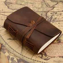 Vintage Handmade Cowhide Paper Notebook Bullet Journal Agenda Diary Planner Loose Leaf Traveler Notebook vintage leather notebook key design vintage cowhide paper retro straps diary doodle book notepads diary