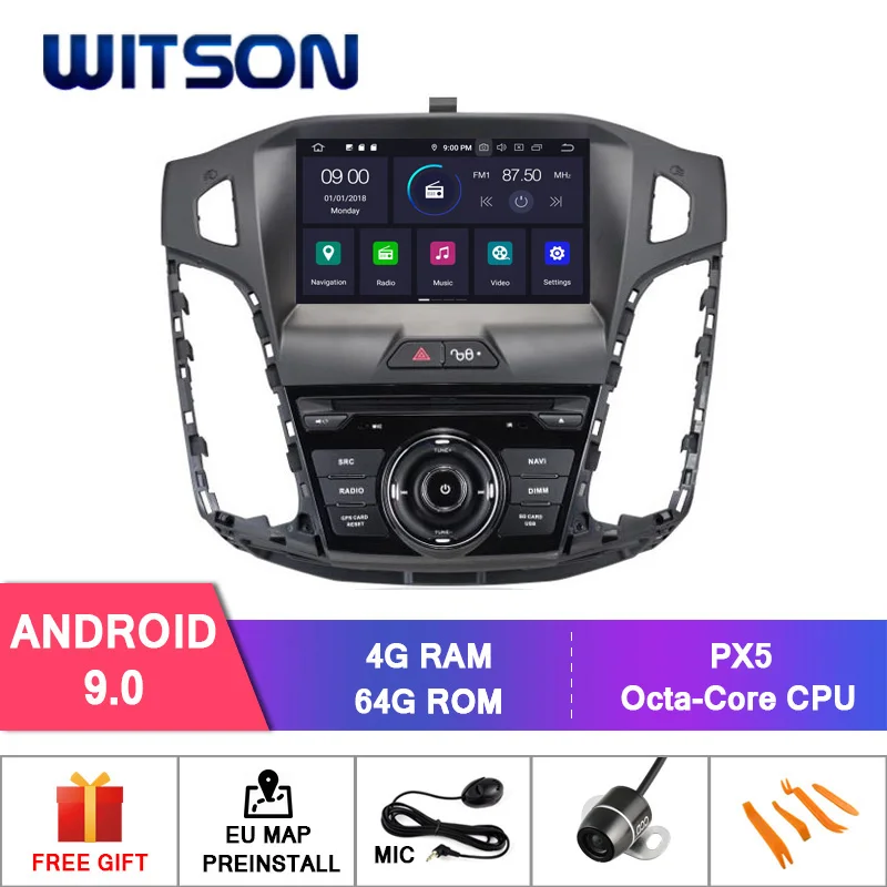 В наличии! WITSON PX5 4 + 64 ГБ Android 9 0 автомобильный DVD для Ford focus 2012 gps авто стерео 8