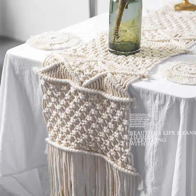 

Дорожка для стола из макраме, 32x200 см, в стиле бохо, свадебное украшение, в скандинавском стиле, в марокканском стиле, товары для дня рождения, скатерти-дорожки