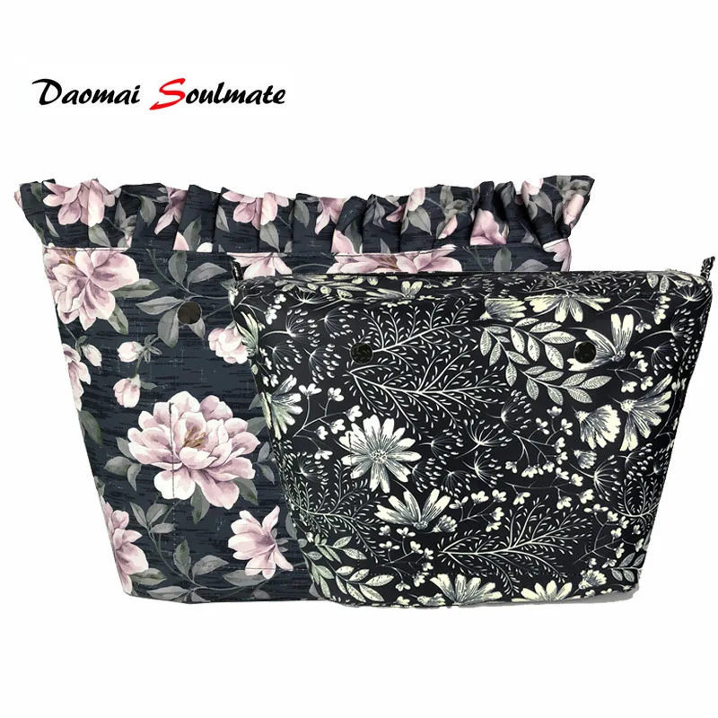 Inserto de forro interior para bolsa de Obag, Mini insertos clásicos para interior O bolso de silicona, resistente al agua, borde Floral