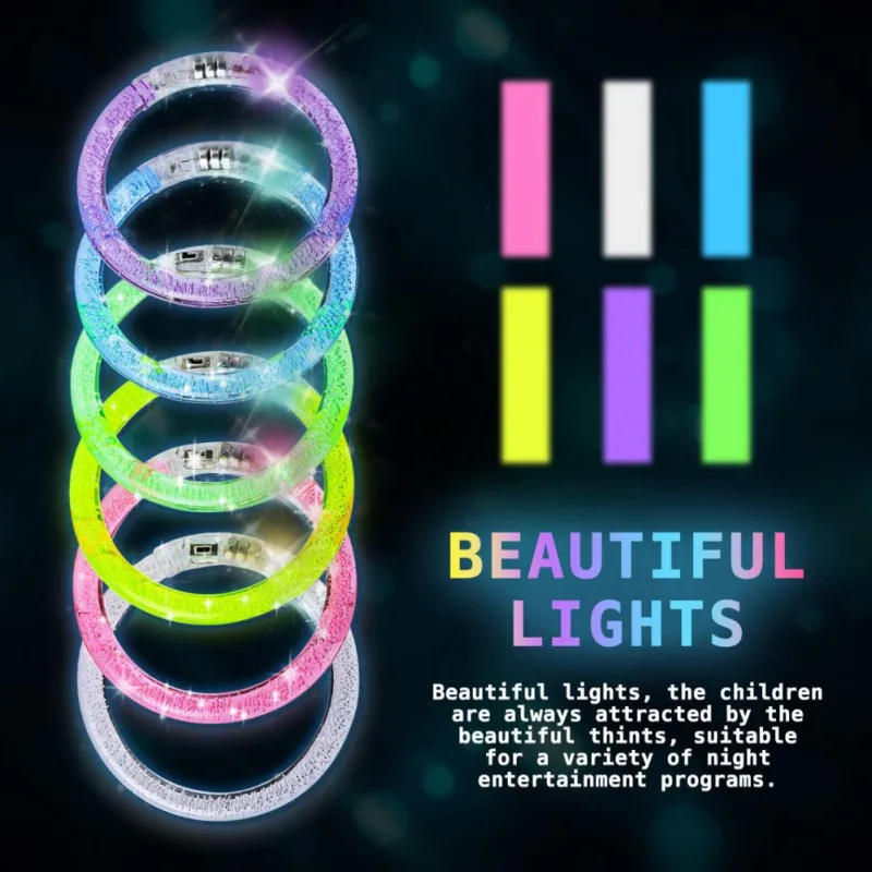 

Luminous 12pcs/set Bracelet Glow Sticks Lighting Bracelets Flashing Bangle Lights Bracelets For Kids Birthday Party Disco Hallow