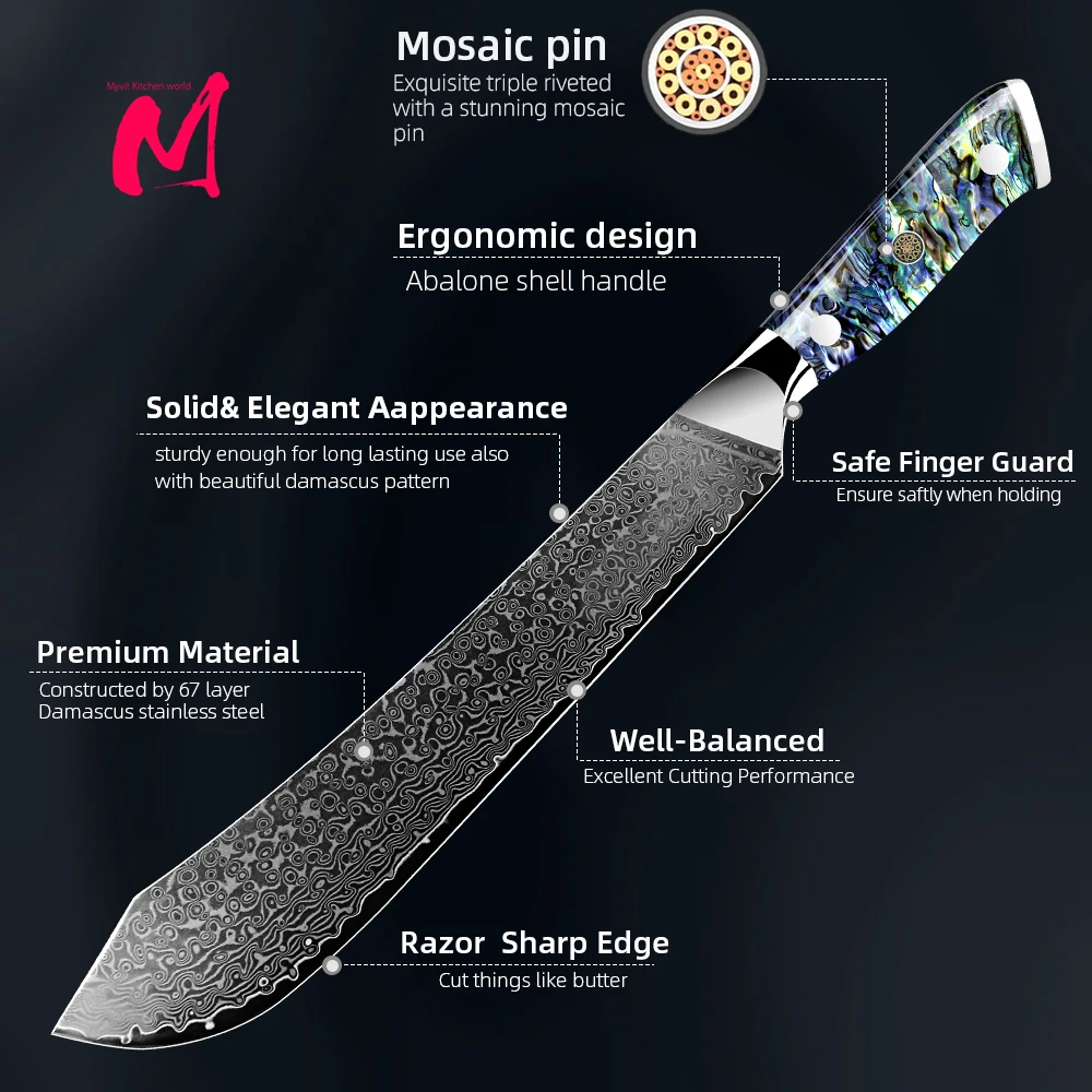 DamascusSteelCleaverknife9VG1067LayersJapanesesteelCleaver