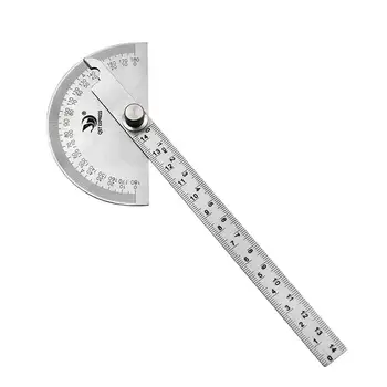 

14CM Protractor Angle Gauge Stainless Steel 180 Semicircle Degree