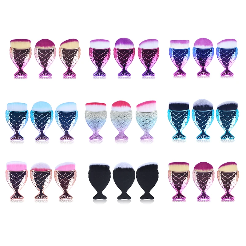 

New Mermaid Makeup Brush Foundation Brush Blusher Brush Powder Brush Makeup Brushes Cosmetic Brush Makeup Tools Kit Powder Face