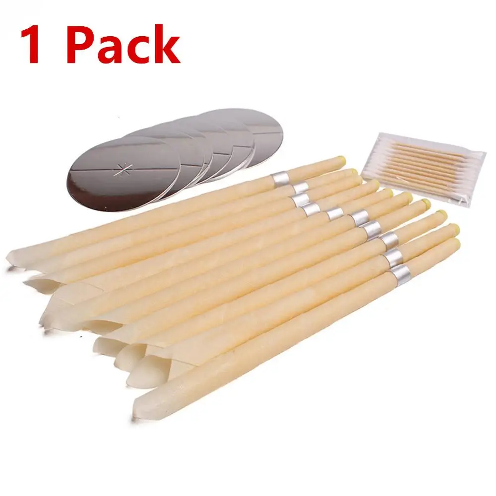 1 Pack Очиститель для ушей Hopi, Свеча для ушей, 10 шт., для удаления воска, рога, ушной поднос, круглая ароматерапия, Свеча для ушей, ароматизатор Индианы - Цвет: 1 Pack