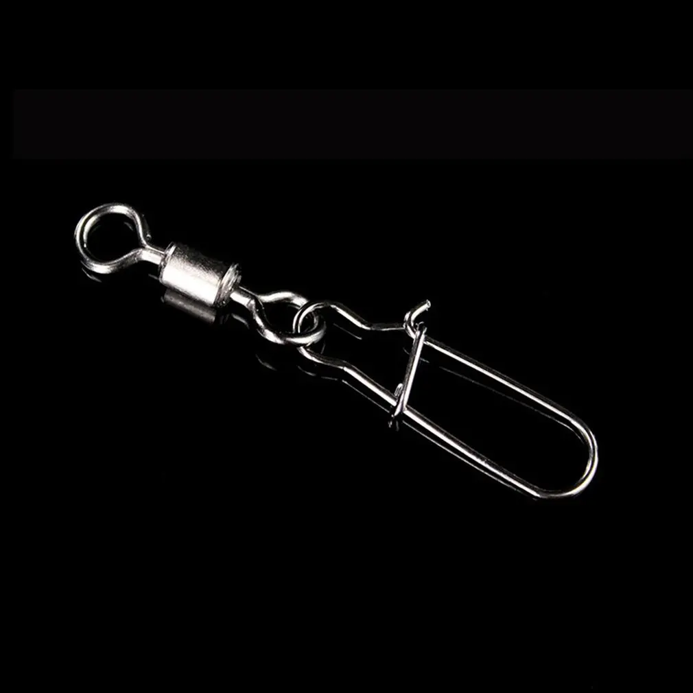 100 шт. рыболовный соединитель из нержавеющей стали с защелкой рыболовный крючок, соединительный подшипник, вращающаяся булавка с защелкой, Аксессуары для рыбалки