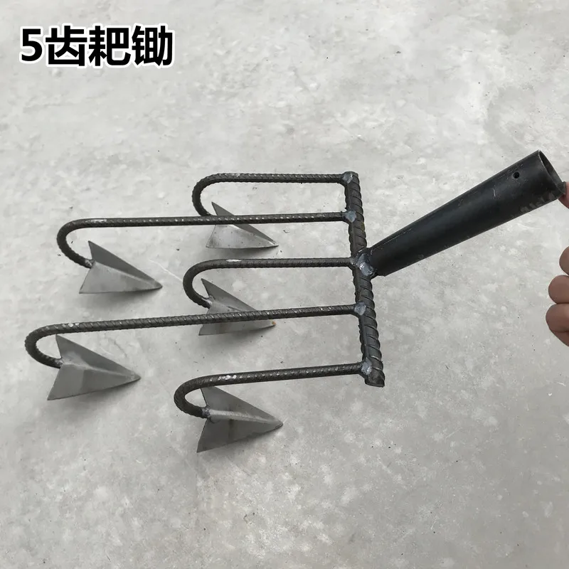 Soil loosening rake, hoe, soil turning hoe, toothed all-steel vegetable growing tool, five-tooth rake, wasteland loosening tool 50 100x m2 5 m3 m4 m5 m6 m8 m10 m12 gb862 1 din6798a a2 304 stainless steel external toothed serrated lock washer gasket