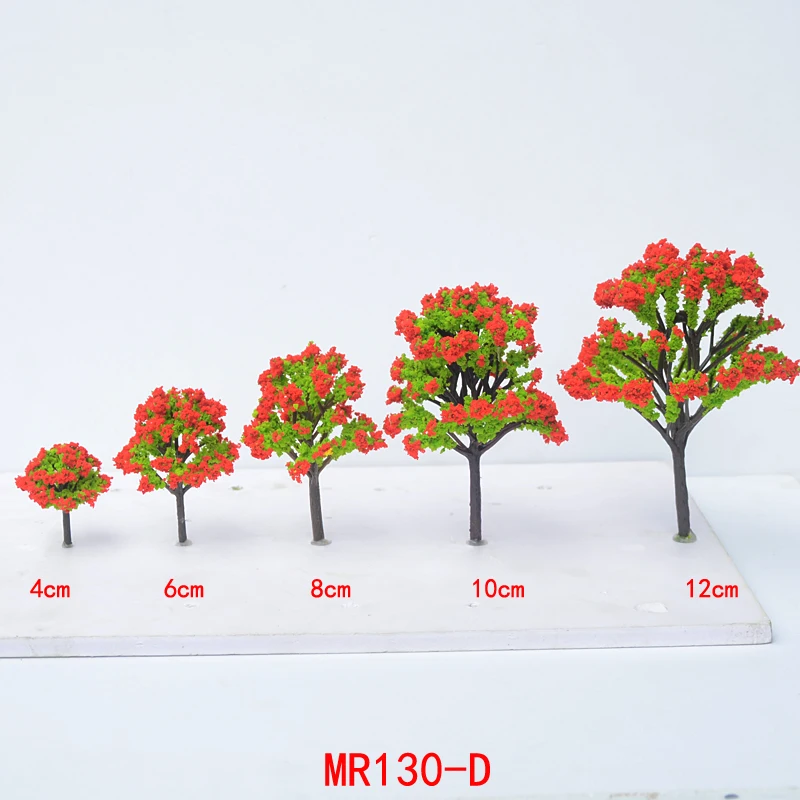 20 штук масштаба пластиковый миниатюрный модель цветок дерево для построения поезда Макет железной дороги декоративный пейзаж аксессуары