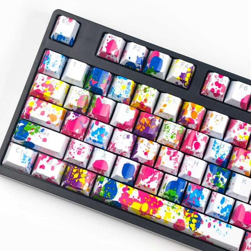 ABS Material Colorful Graffiti OEM Profile Keycap Set, Translucidus 104