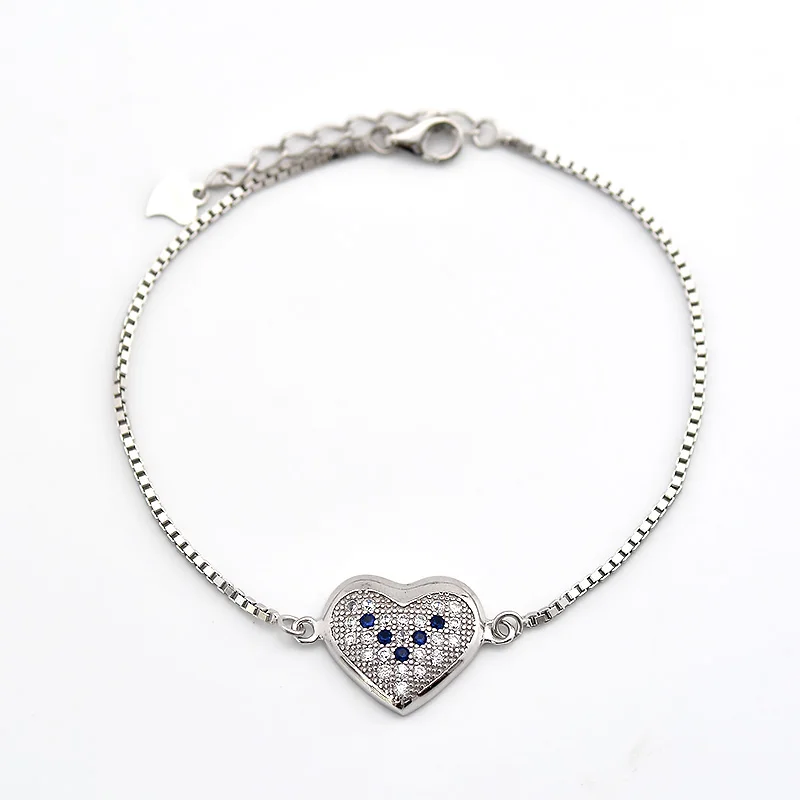 

Tisvina Heart Bracelet With CZ 925 Sterling Silver Chain Bangles Bracelets For Women Silver 925 Jewelry Making Organizer
