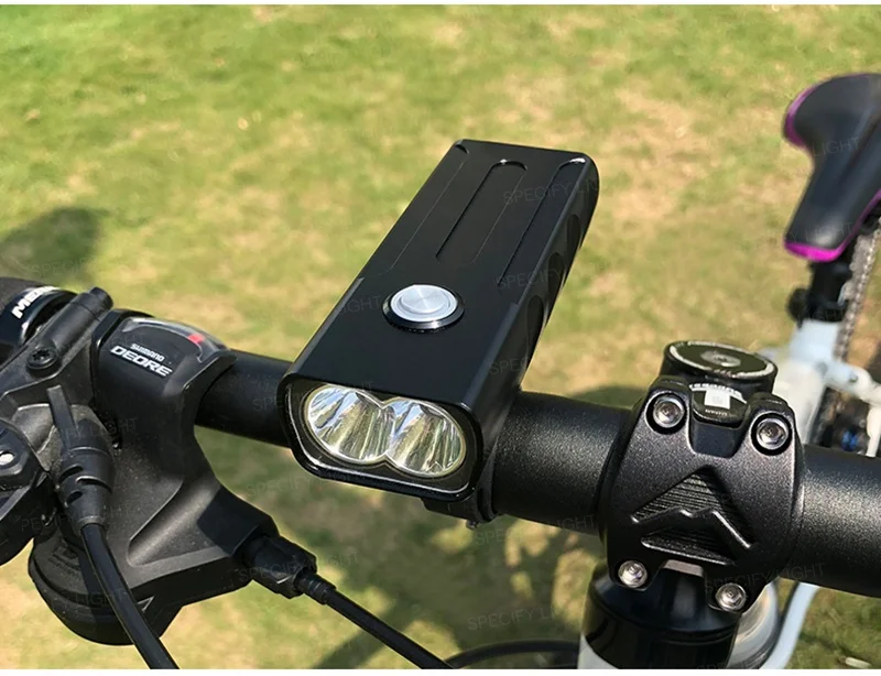 USB Перезаряжаемый T6 L2 светодиодный велосипедный передний головной светильник вспышка светильник фонарь на руль встроенный аккумулятор 2600 мАч задний светильник