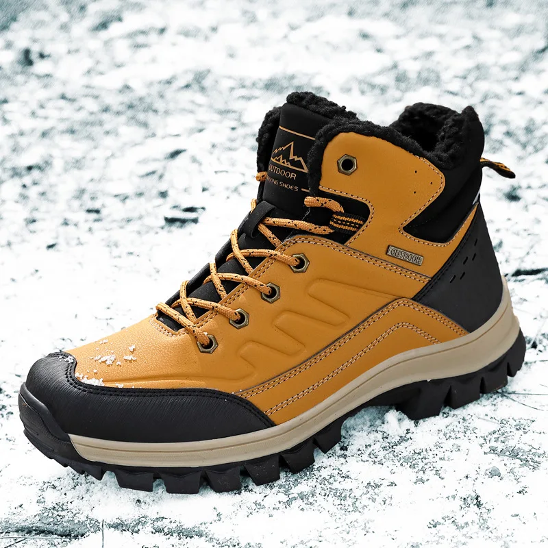 

MEN'S SHOES 2019 Winter New Style Warm Wear-Resistant Waterproof Dustproof Warm Snow Boots Outdoor Casual Men's Hiking Boots