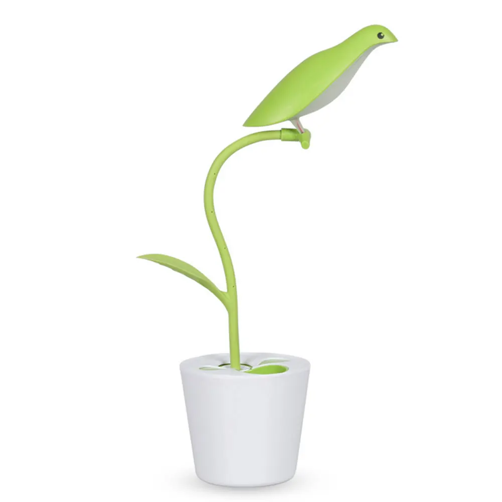 Настольная лампа птица перезаряжаемая детская коляска свет для чтения музыка подставка настольная лампа гибкий сенсорный переключатель кемпинг огни