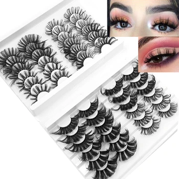 

NEW 24 Pairs High Quality Faux Mink False Eyelashes 25mm Dramatic Long Natural False Eyelashes Volume Lashes 27mm Mink Lashes