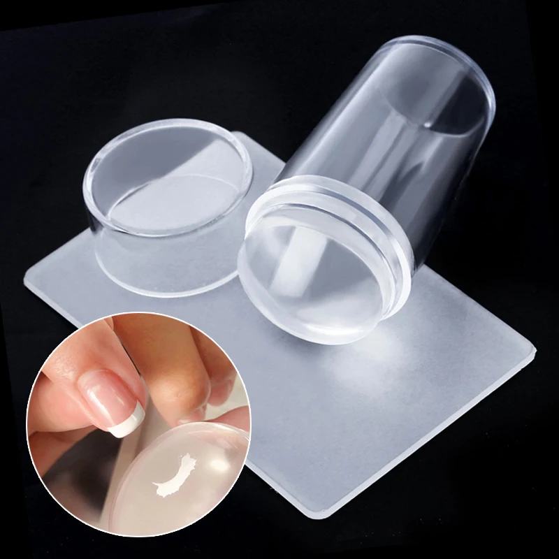 

French Manicure Nail Stamp Silicone Nail Art Template Beginner Nail Printing Transfer Stamp Plate DIY Nail Art Design Tools