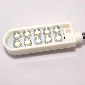 

DishyKooker 10 LED Beads Sewing Machine Work Light White Light Flexible Gooseneck Lamp Magnetic Mounting