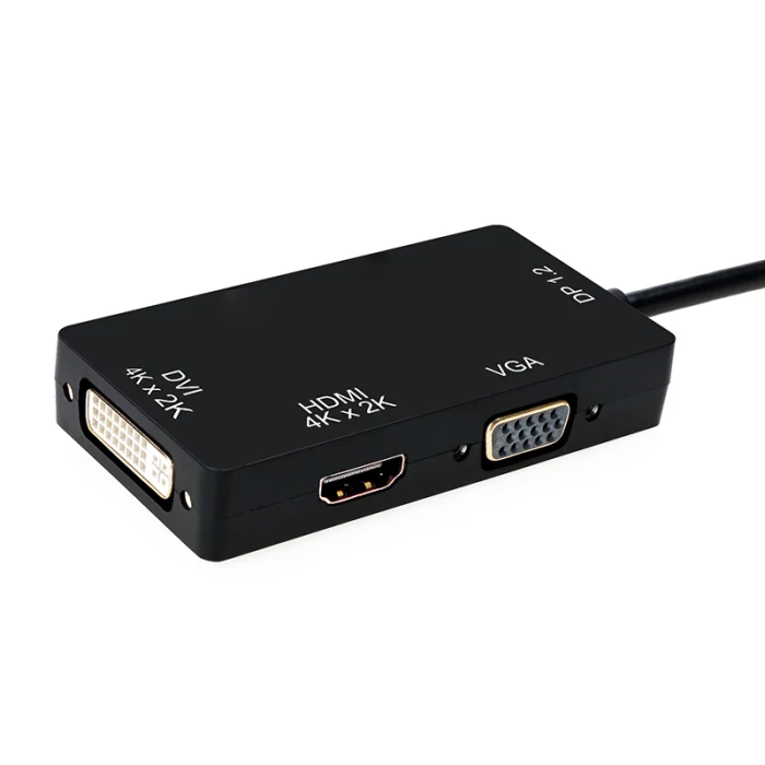 DP 1,2 V постоянного тока до DVI VGA HDMI 4K адаптер 3-в-1 Многофункциональный переходник для компьютера ПК проектор HSJ-19