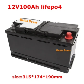 

lithium 12V 100AH lifepo4 battery 12.8V 100Ah deep cycle for backup power boat inverter Solar energy storage RV +10A Charger