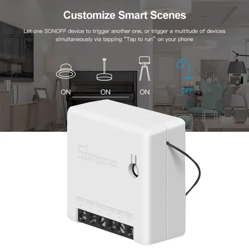 Для Sonoff Мини DIY умный переключатель маленький WiFi переключатель для Alexa Google Home дистанционное управление сигнализация 19QE