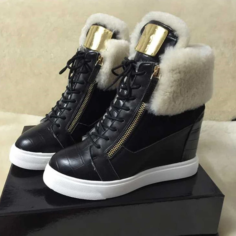 

Winter 2019 new wool leather new ankle boots women's shoes zipper hipper personalized fashion shoes fashion boots