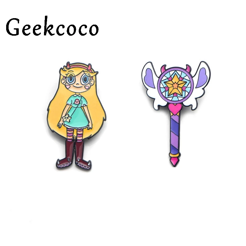 Geekcoco 2 шт. модная Эмаль Булавка мультфильм Милая брошь коллекция металлическая брошь значок Броши для женщин мужчин Ювелирные изделия Подарки J0574 - Окраска металла: 4