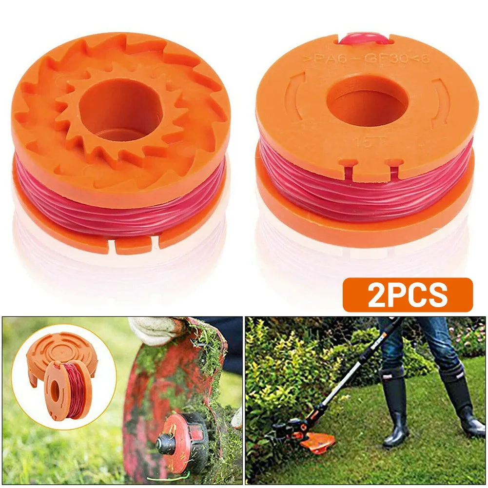 long sleeve garden gloves 2Pcs Trimmer Spool Line For WORX Grass Trimmer WG150E WG151E WG154E WG155E WG157E WG160E WG163E WG165E WG166E  WG167E WG169E electric weed trimmer