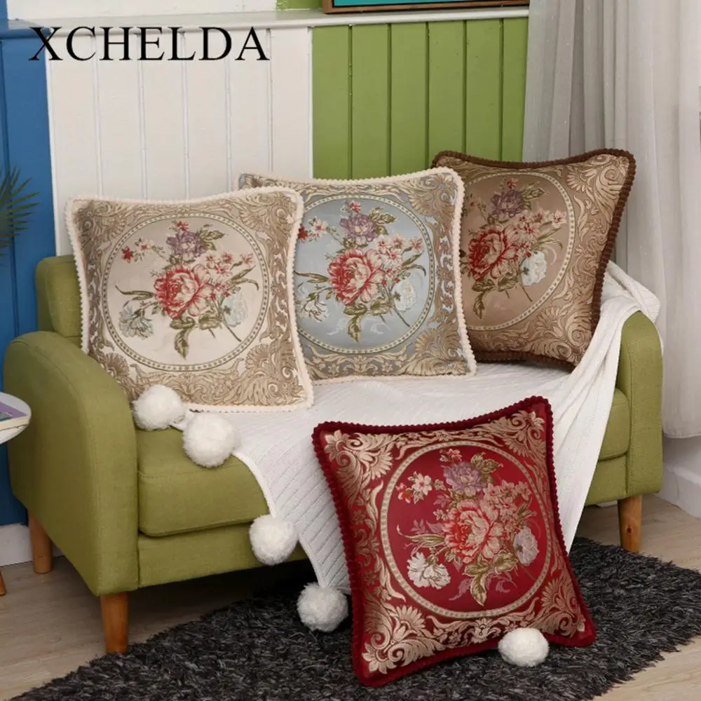 

2019 Rushed Real Funda Cojin Cushion Covers Embroidery Flower Peony Throw Pillows Case Sofa Decorative Pillow Home Decoration