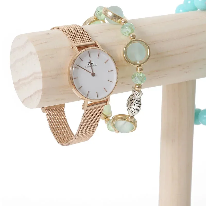 Wood T Bracelet Holder Jewelry Necklace Bangle Stand Organizer Display Storage Case Organization Show Shop Home Decor Women Gift