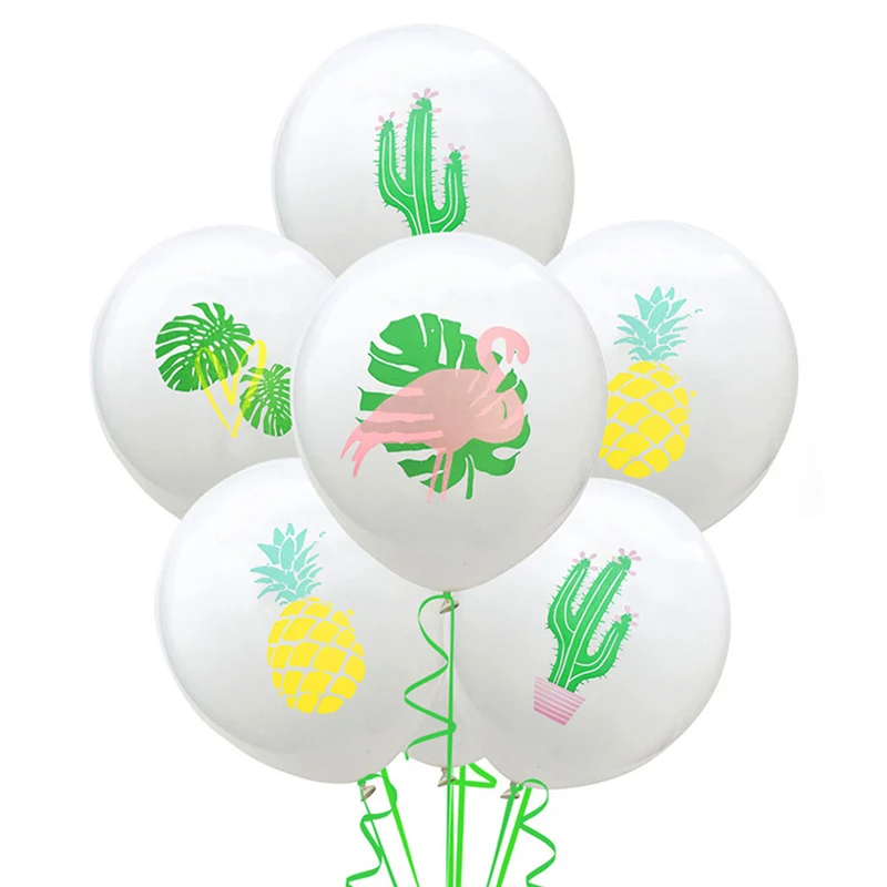 Hawaiian Party Decorations Palm Leaves Bunting Banner Luau Flamingo Summer Tropical Party Decoration Jungle Safari Party Ballons