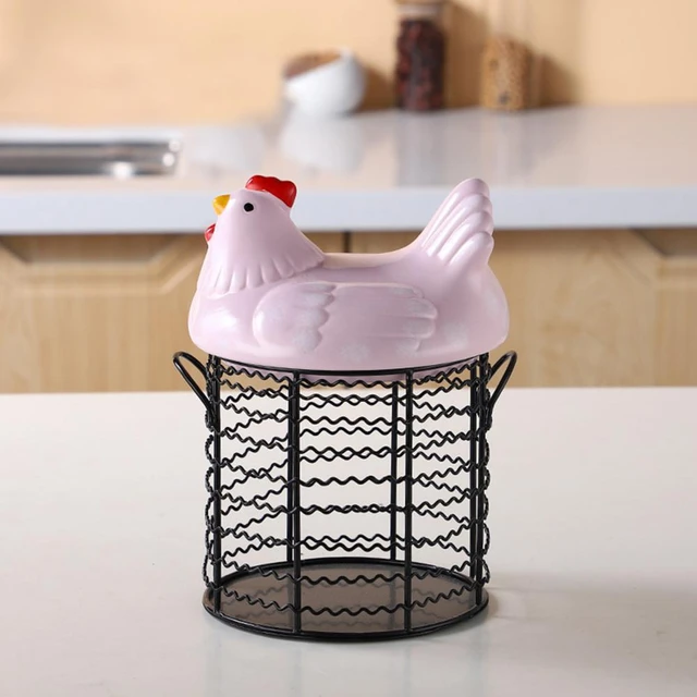 1 Set Chicken Egg Holder Large Capacity Egg Basket Cartoon Hen